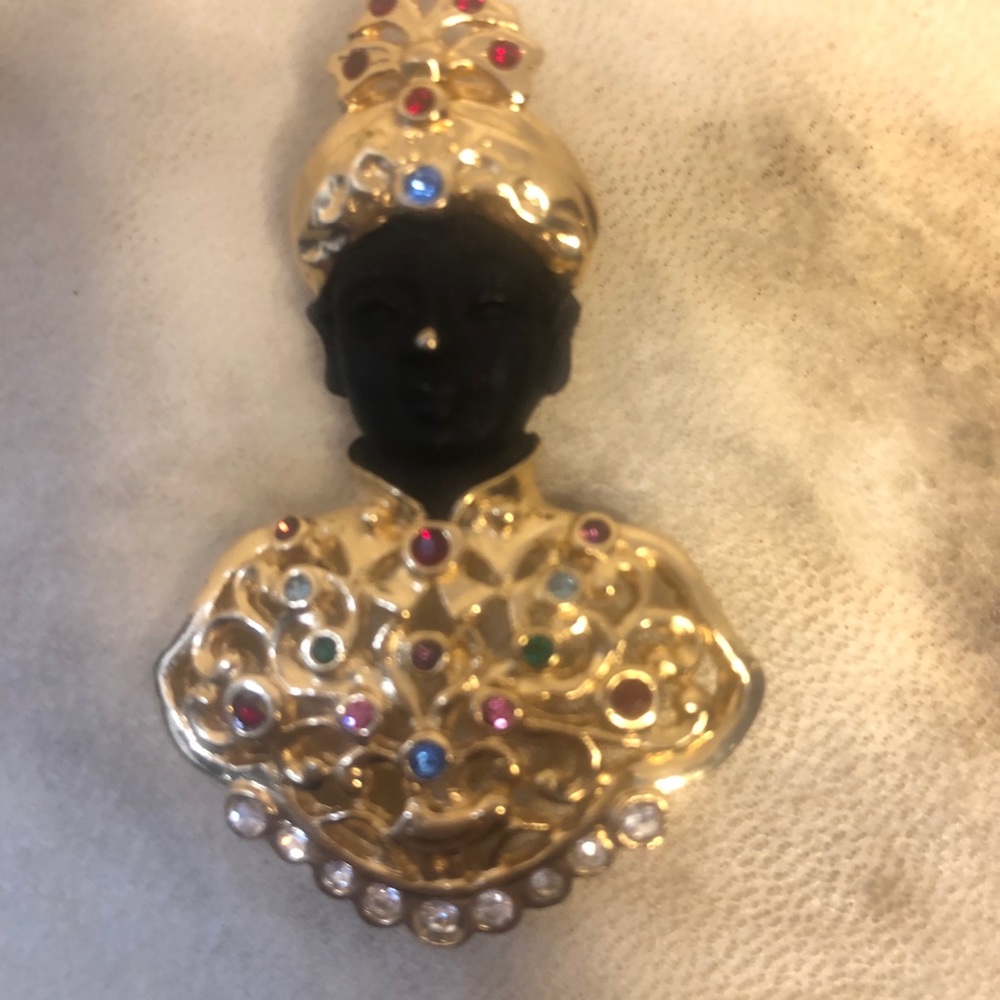 Vintage  Black Amoor signed historical authentic brooch. Great used condition.
